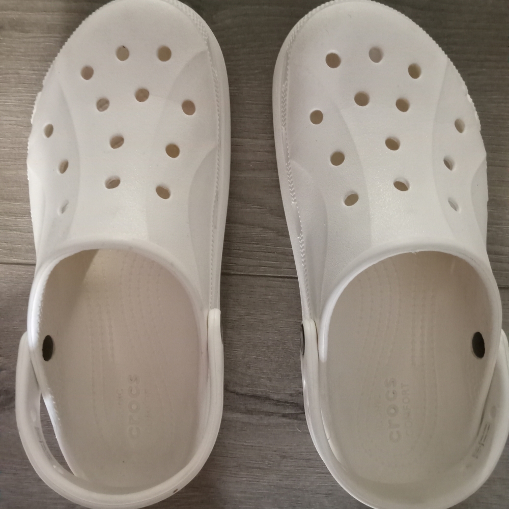 White Platform Crocs